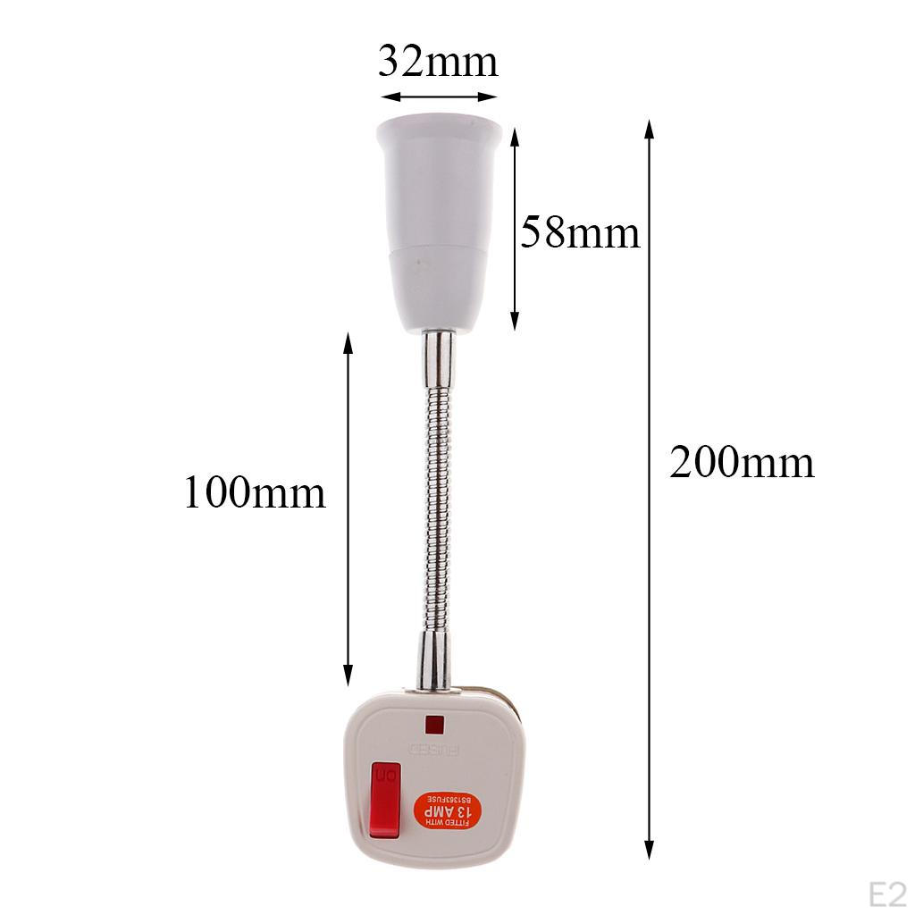 E27 Screw Light Bulb Socket Holder Converter with On/Off Switch 13A-UK Plug