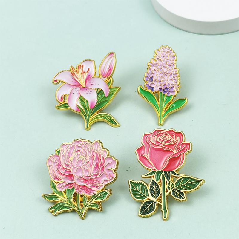 Lovely Flowers Pins For Women Girl'S Clothes Backpack Brooch Pin Plants Badge Gifts