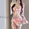 Women's 2025 White Hollow Tie-Up Bikini Set - Four-Piece Fairy Vacation Style Swimsuit