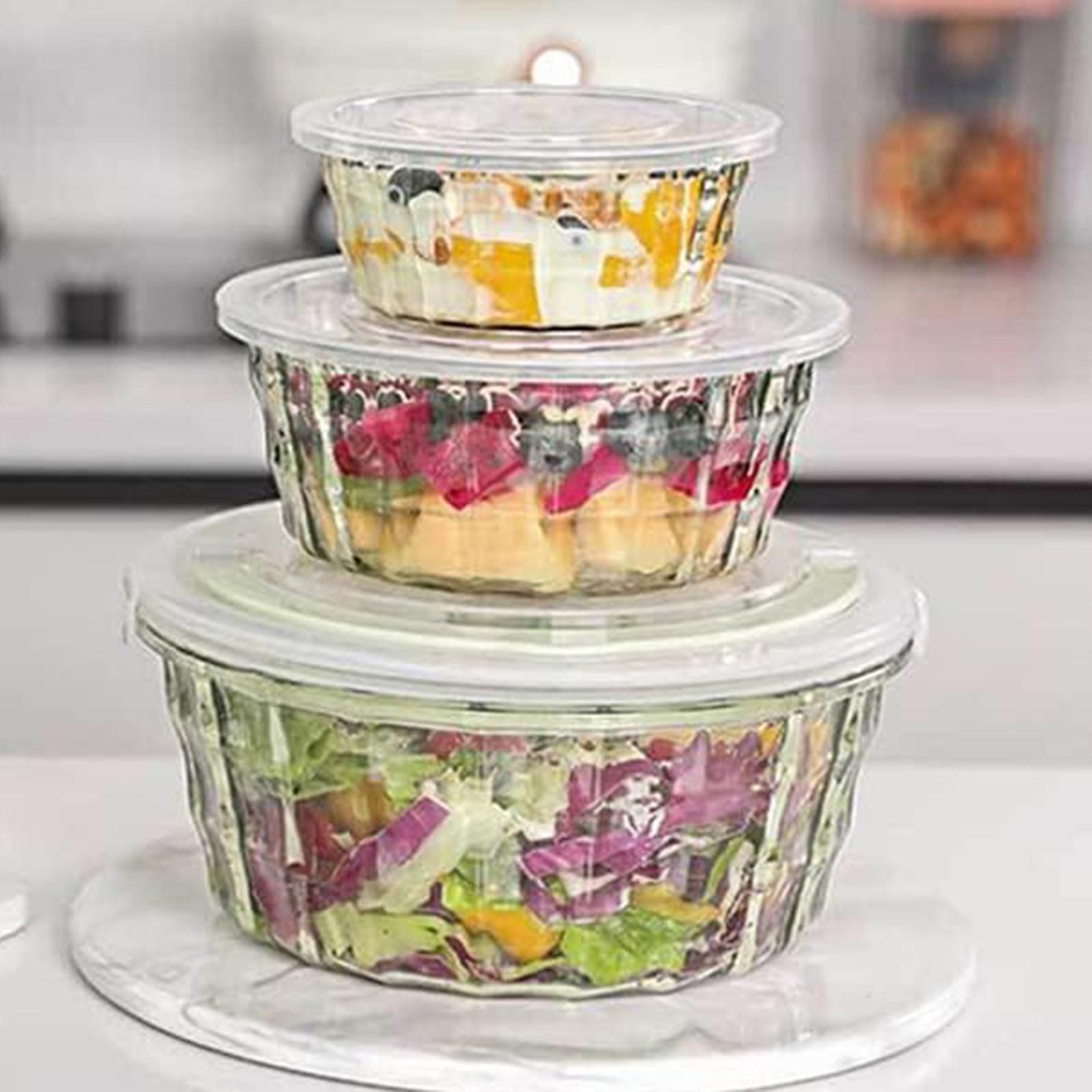 3 Plastic Fruit Box Fruit Containers With Tureen Bowl Clear Plastic Container Plastic Sealed Container Cereal Oatmeal Food Box One Size