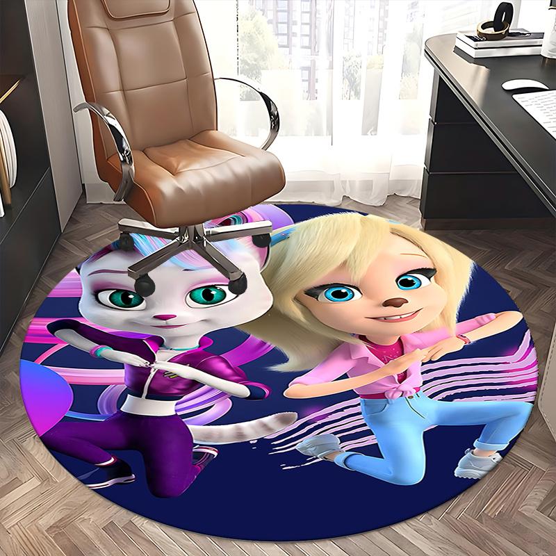 Colorful Chair Mat Round Carpet - Cute Cartoon Design for Home Decor
