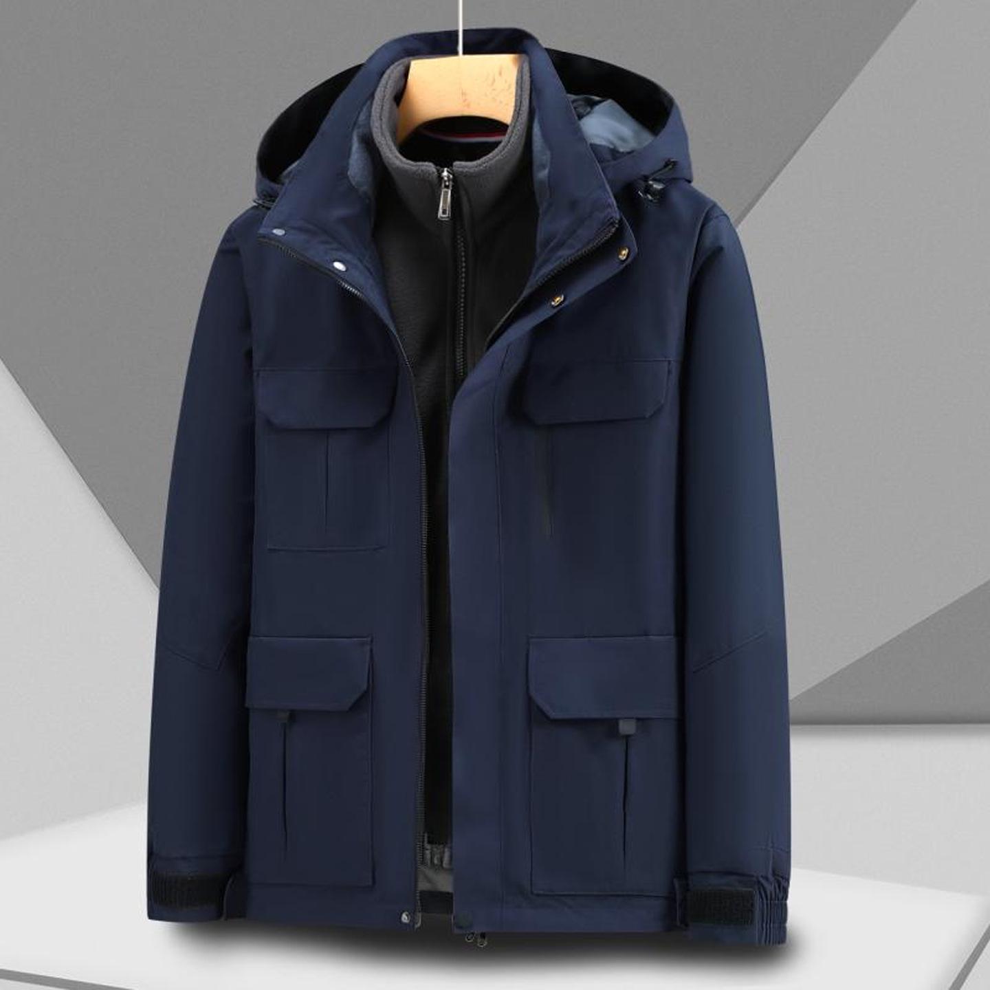 Unisex 3-in-1 Windproof/Waterproof Outdoor Workwear Jacket - Customizable with Logo L