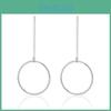 Gold Silver And Geometric Hoop Earrings Fashionable Minimalist Alloy Jewelry Women For