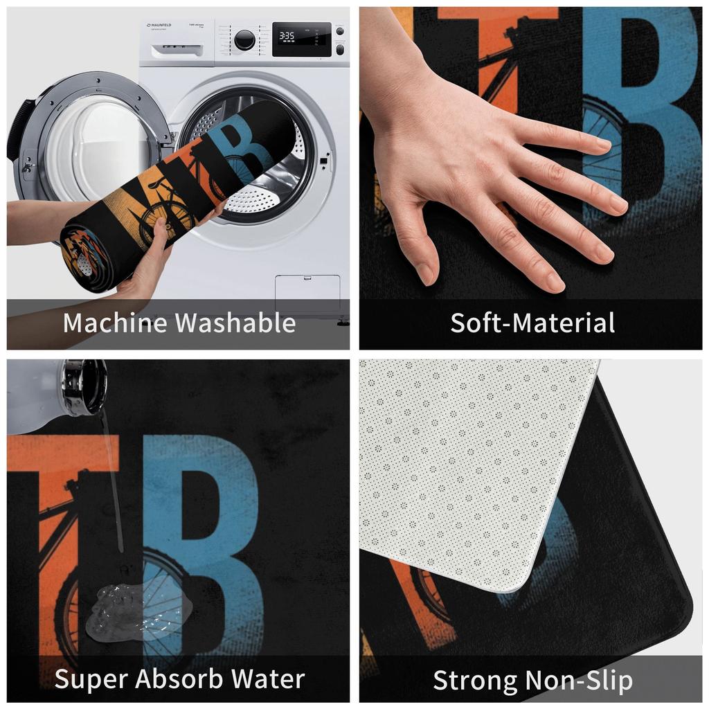 MTB Bicycle Doormat Anti-Slip Entrance Bathroom Kitchen Floor Door Mats Mountain Bike Bedroom Balcony Rug Carpet Footpad