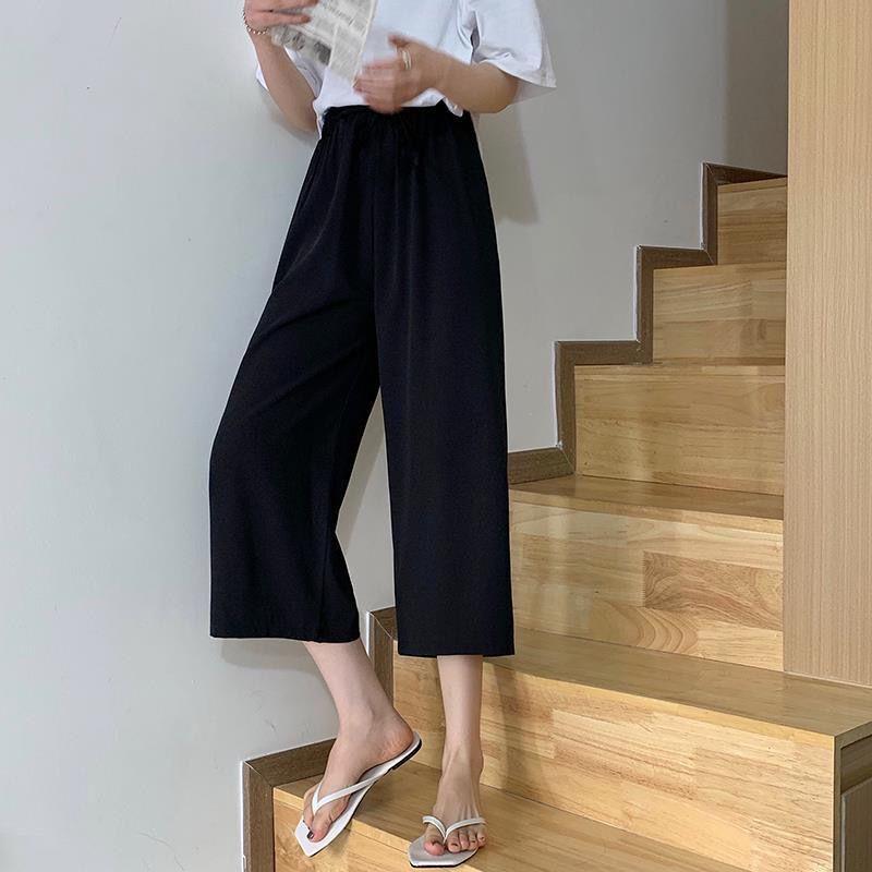 

BOGO Women s High Waist Loose Fit Pants - Spring/Summer Collection with Narrow and Wide Leg Options in Black. XL [Weight 116-130 lbs]