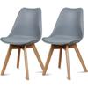 Set of 2 Opjet "Scandy" Scandinavian Style Chairs - Gray
