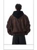 Herren Retro Zweiteilige Leder Fliegerjacke - Cleanfit Scheunenstil Locker Arbeitskleidung