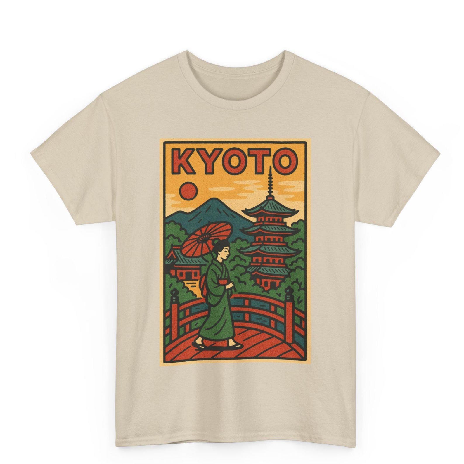 Kyoto Retro Comic T-Shirt: Japan Pop Art Graphic Tee XL