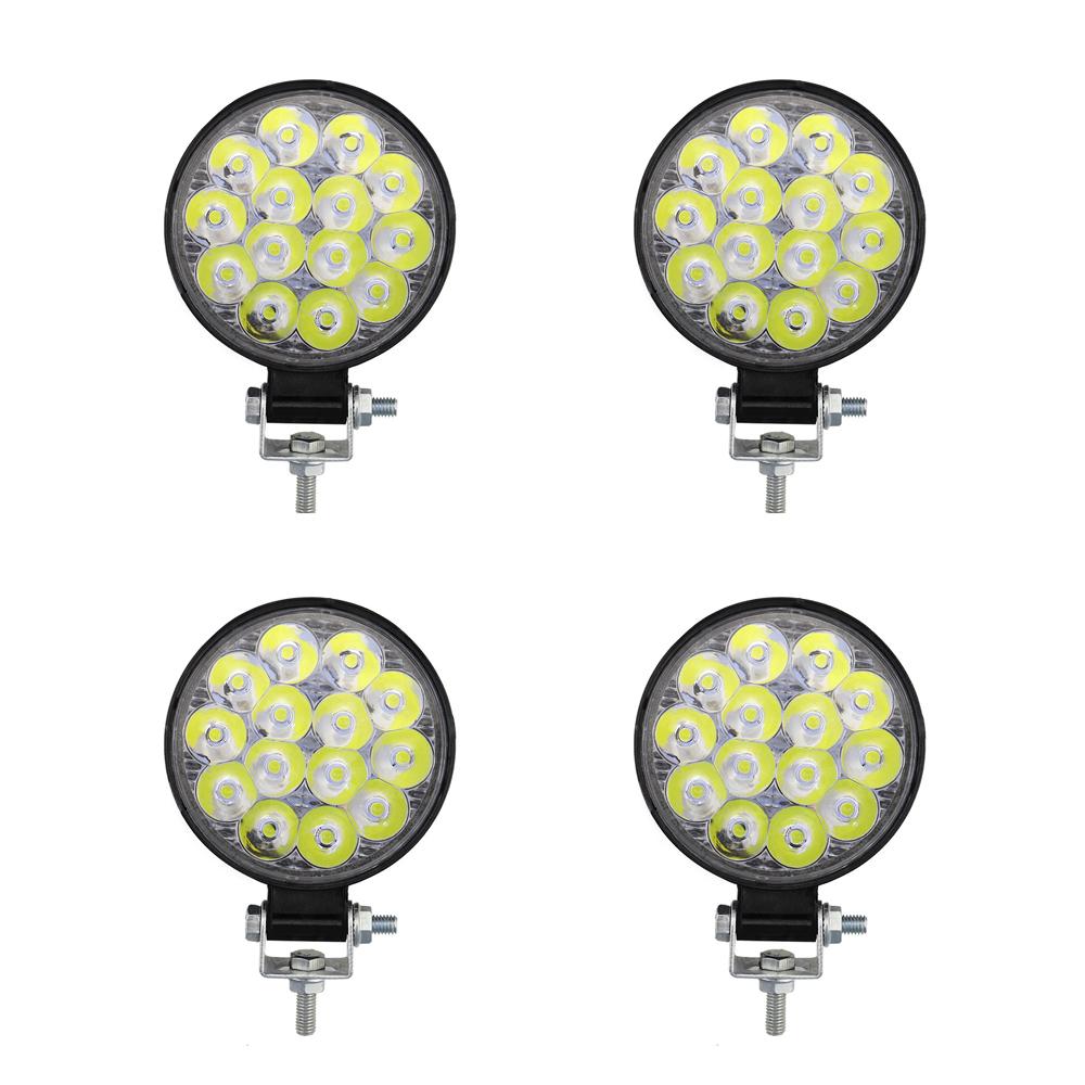 

4 шт. Автомобильные светодиодные рабочие фары 14 светодиодов 42 Вт 6500 К внедорожные рабочие фары модифицированные инженерные фары прожекторы для квадроцикла UTV грузовик тягач