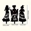 1pc Halloween Witch Iron Silhouette Patio Sign with Stake Outdoor Lawn Decoration Halloween Party Supplies