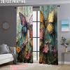 Curtains Window Treatment Print Beautiful Colorful Butterfly Fabric Without Rod Stuff Clearance Perfect Living Set Of 2 Made Polyester