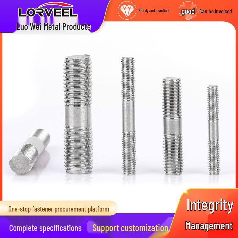 Customizable Stainless Steel Double-Ended Stud Bolt with Equal Thread Length