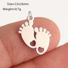 5 Pièces Breloques Empreinte de Pied/Cœur/Ballon à Air pour Bébé Acier Inoxydable Pendentifs d'Amour DIY Bijoux Inaltérables pour Collier Boucle d'Oreille