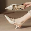 H968-1 Summer New Bag Head High Heels with Skirt Pointed Sandals and Thin Heels