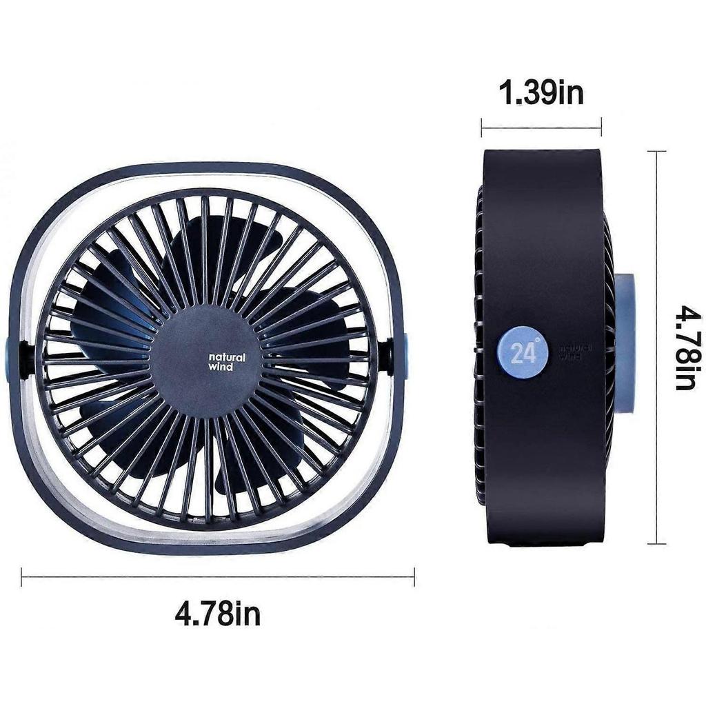 USB Desk Fan, Mini Fan 4 Inch with 3 Speeds Strong Wind and 360 Rotatable,Portable Desktop Fan Quiet Suitable for Sleep with Baby,Reading,Work from om