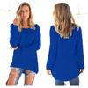 Autumn and Winter Fashion Long-sleeved Round Neck Blue Plush Warm Top, Green Warm Loose Casual Women's Home Pullover Sweater 941#