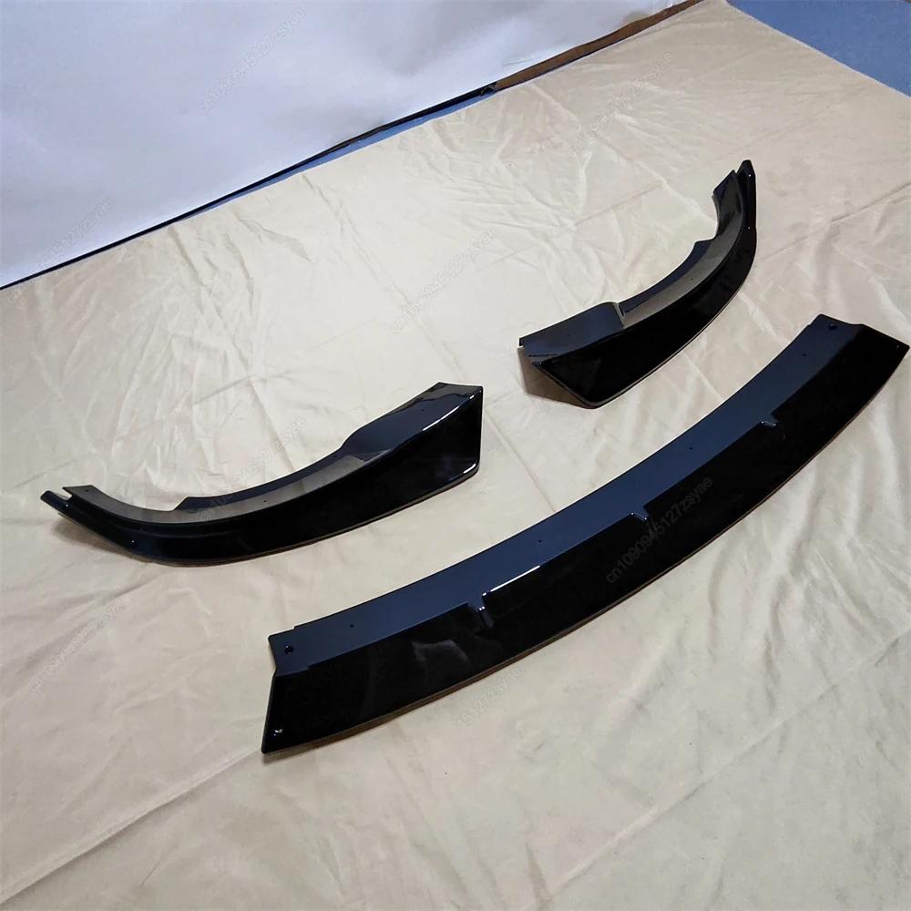 3PCS Car Front Bumper Lip Deflector Splitter Chin Diffuser Body Kit Spoiler Tuning Accessories For Tesla Model Y 2020-2024 Black
