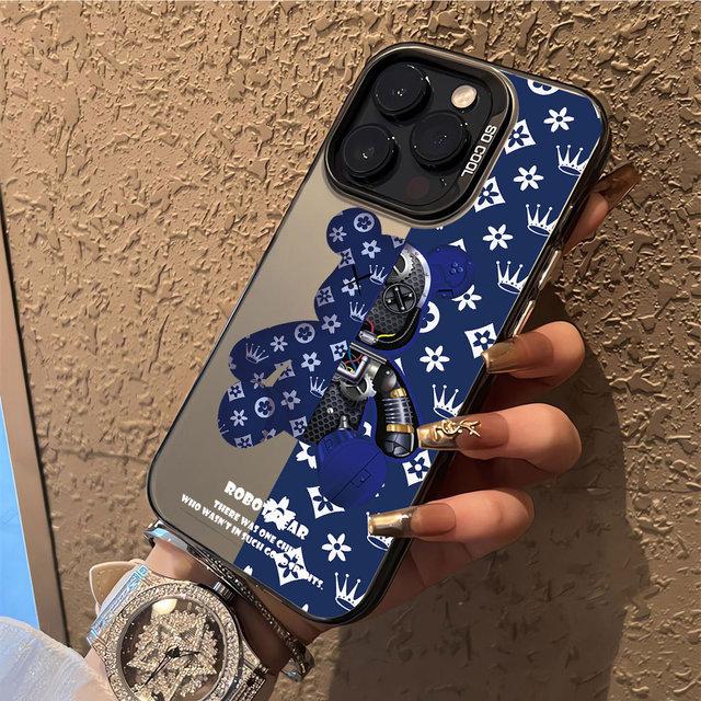

Модний Милий Чохол для Телефону Robert Bear Для iPhone 16 15 14 13 12 11 Pro Max X XR XSMAX 8 7 Plus Цукерковий Матовий Ударостійкий Задній Чохол iPhone 14 Pro кібер винограду кольору