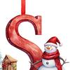 Christmas Letters Pendant A To Z Hanging Xmas Alphabet Ornament Acrylic Snowman