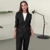2024 Autumn Women's Solid Color Waist-Tie Slim-Fit Blazer & Long Pants Set