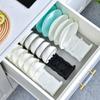 Kitchen Plate Organizer Adjustable Dish Storage Rack Plastic Pot Lid Holders Dishes Draining Storage Holder Kitchen Accessories