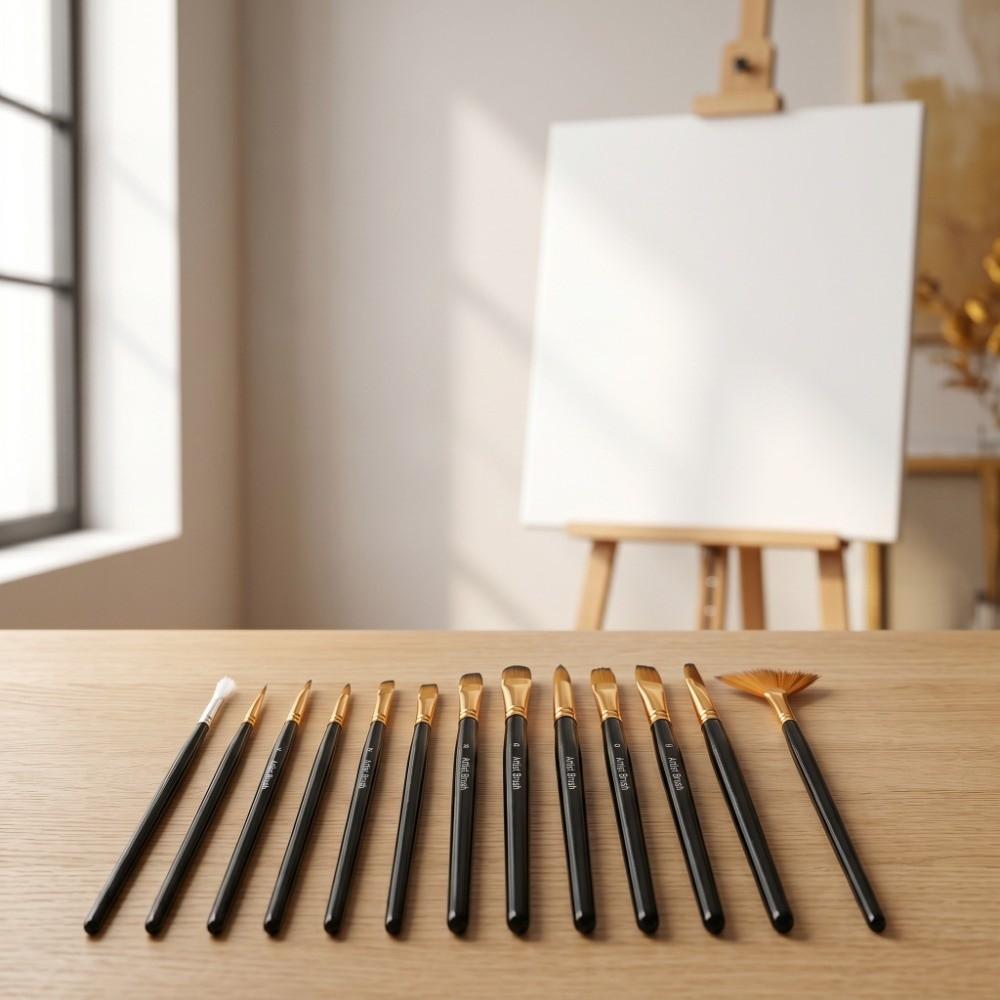 12PCS Comfortable grip Special Shape Paint Brushes  Handmade craft painting