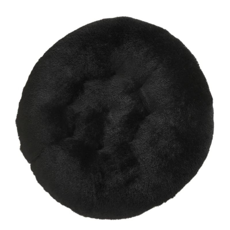 Round Plush Pet Bed - Winter Warm Fluffy Dog Cat Bed Cushion Soft Cozy Sleeping Mat for Kennel Crate Home Decor