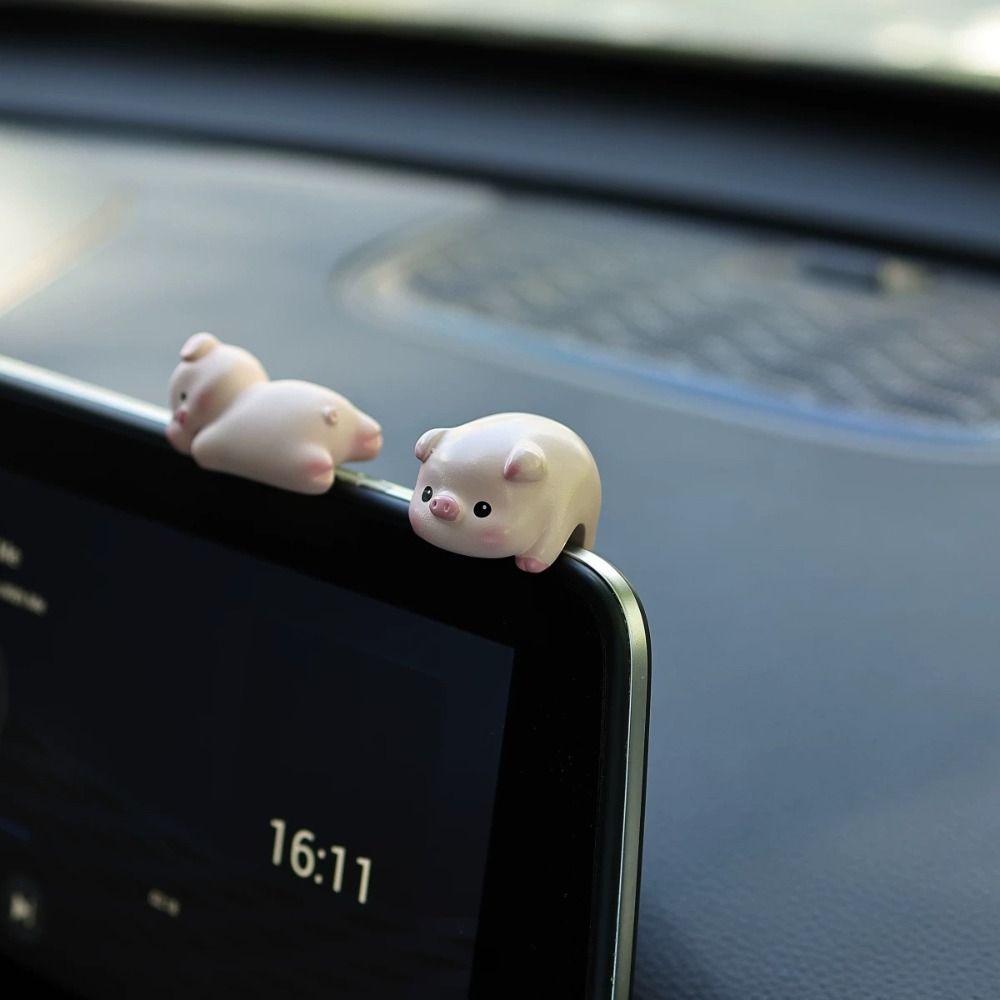 TV Screens Animal Ornament Model Desktop Edges Dog Cat Figurines  Car Interior Decoration