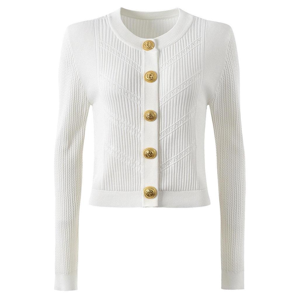 2025 Spring/Autumn Women's Fashion Knitted Cardigan & A-Line Skirt Set