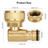 2Pcs Brass Outdoor Hose Connectors 90 Degree Tap Adapter for Gardening Metal Angled Elbow Practical Faucet Attachment