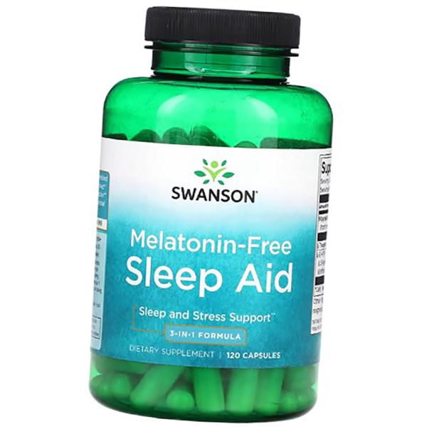 Поддержка сна и борьбы со стрессом, Melatonin-Free Sleep Aid, Swanson  120капс (72280127)