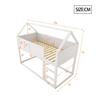 Bunk Children Bed, 90 x 200 cm, Low Bunk Single Bed, Loft Bed with Stairs, Solid Wood Frame, Wood Color