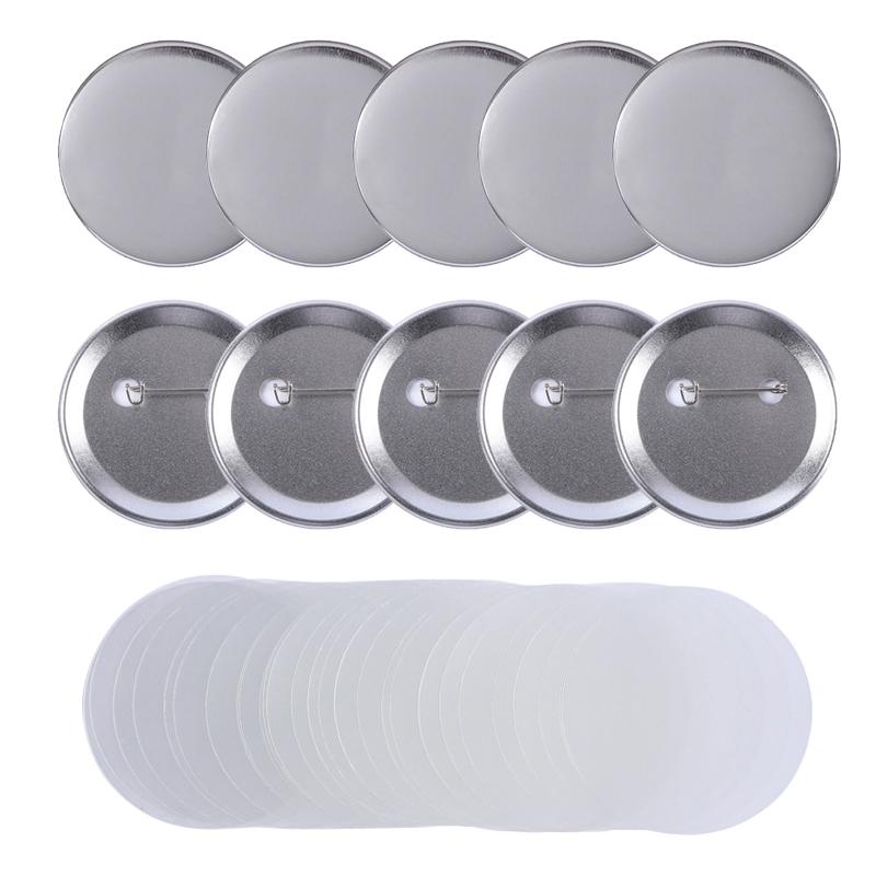 5~20set Blank Badge Pin Button Maker Making Parts Supplies 37mm DIY Button Making Consumables Iron Top Bottom Plastic Film TMZ