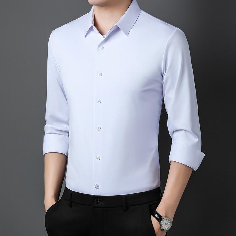 

Untouched Shirt, Men s, Plush, New Autumn and Winter Styles, Business Casual Men s Clothing, Solid Color, Thick Warm Long Sleeved Shirt, Men s Shirt M белый