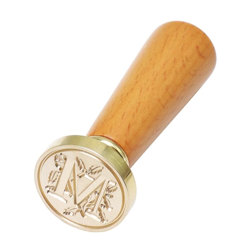 Customizable Sealing Stamp Brass Head and Beechwood Handle Vintaged Steal for Letters and Gifts