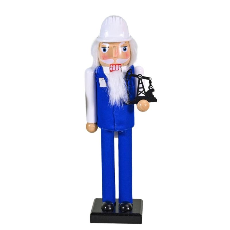 Christmas Nutcrackers Ornament Small Wooden Engineer Christmas Decorations Nutcrackers Figure Ornament for Table Shelf 1