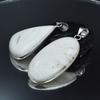 Oval-Pear Cut 100 Ct Scolecite Pendant Healing Stone 925 Silver Gemstone Pair AR-1767-S