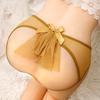 Erotic Bow Lace Thong Women Open Crotch Panties Sexy Transparent Lingerie Perspective Stretching Underwear