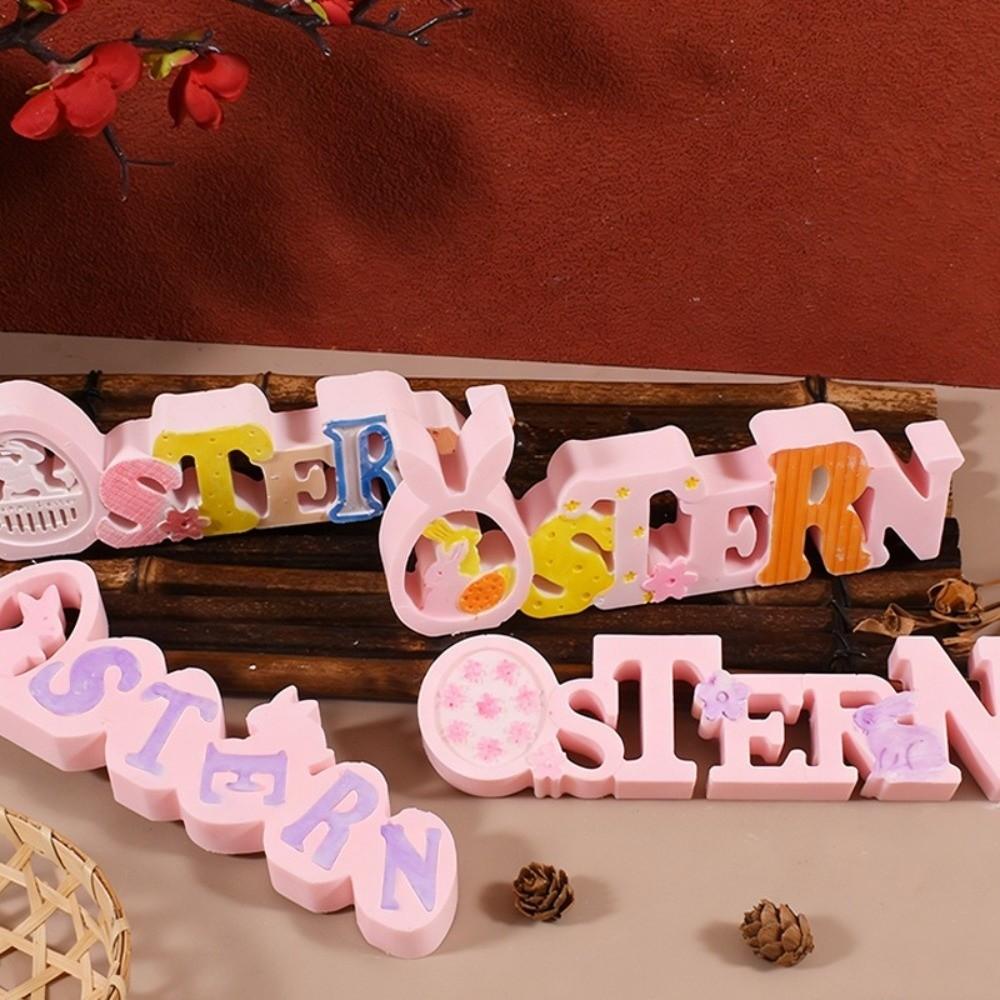 Flexibles Osterbuchstaben-Ornament Antihaft-Hasen-Eierform Hasen-Zementform Feiertagsdekoration