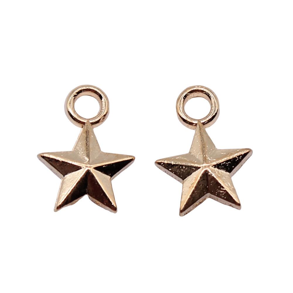 Five-Pointed Star Charms Multi Color Alloy Plain Pendants For Celestial Themed Jewelry