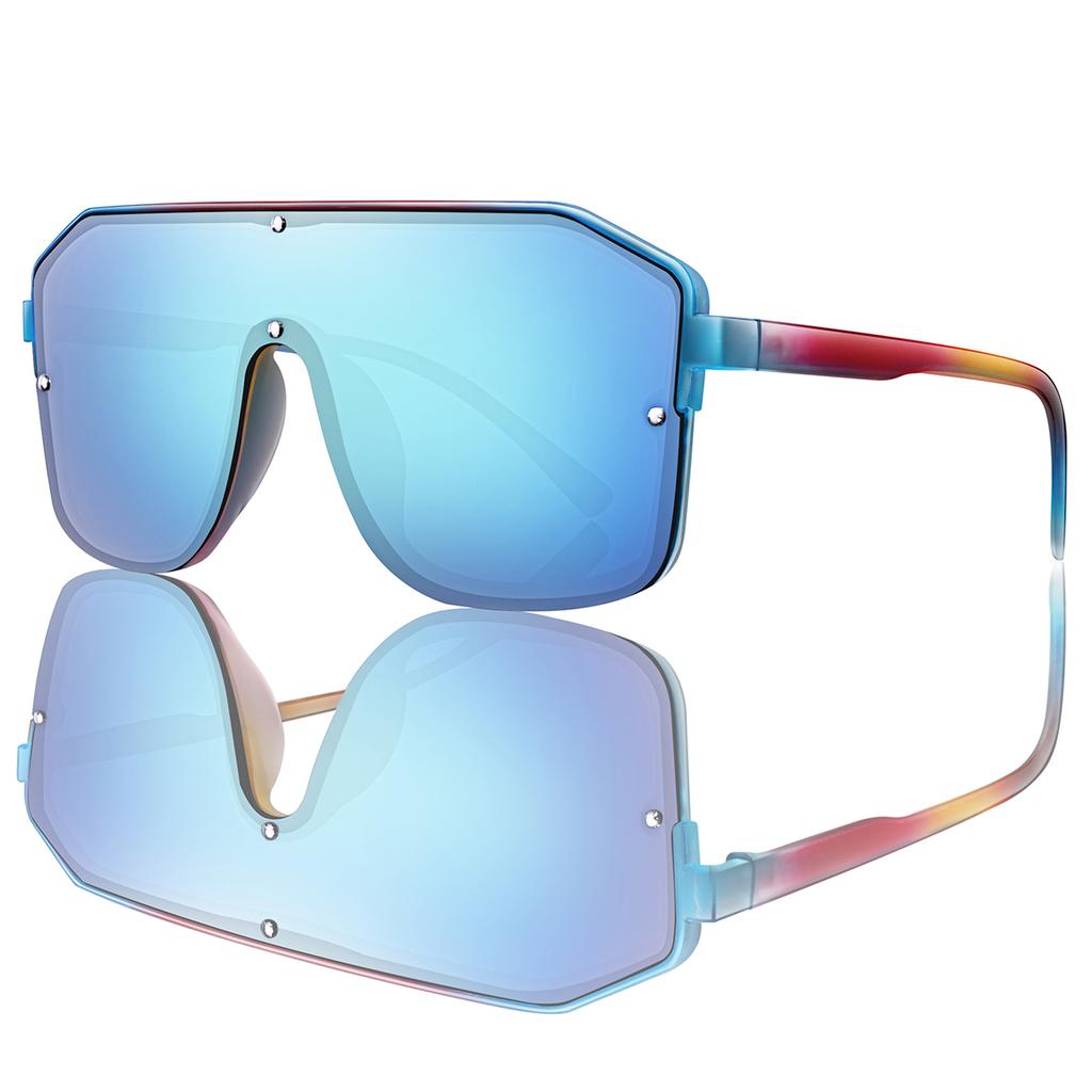 Fashion Square Big Frame Sunglasses Men Women Cycling Windproof Uv Protection Goggles Outdoor Sports Driving Travel Eyewear