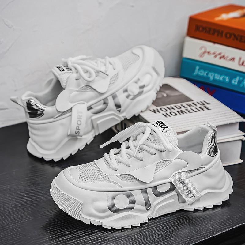 Fashion Chunky Mens Sneakers Designer Sport Shoes Fashion Breathable Casual Leather Fabric Height Increased Platform Shoes Zapatillas