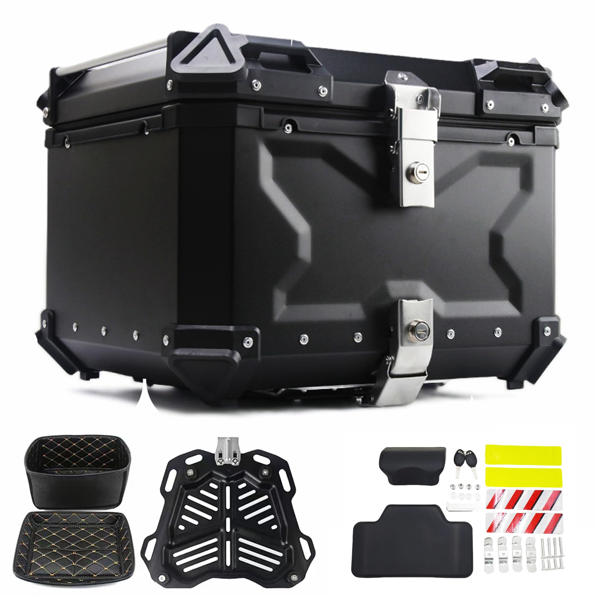 

Задний ящик для большого основания крепления 2 ключей, верхний кофр с креплением, простой в установке и совместимый с полноразмерным квадратным верхом велосипеда, общий для 2 спинок