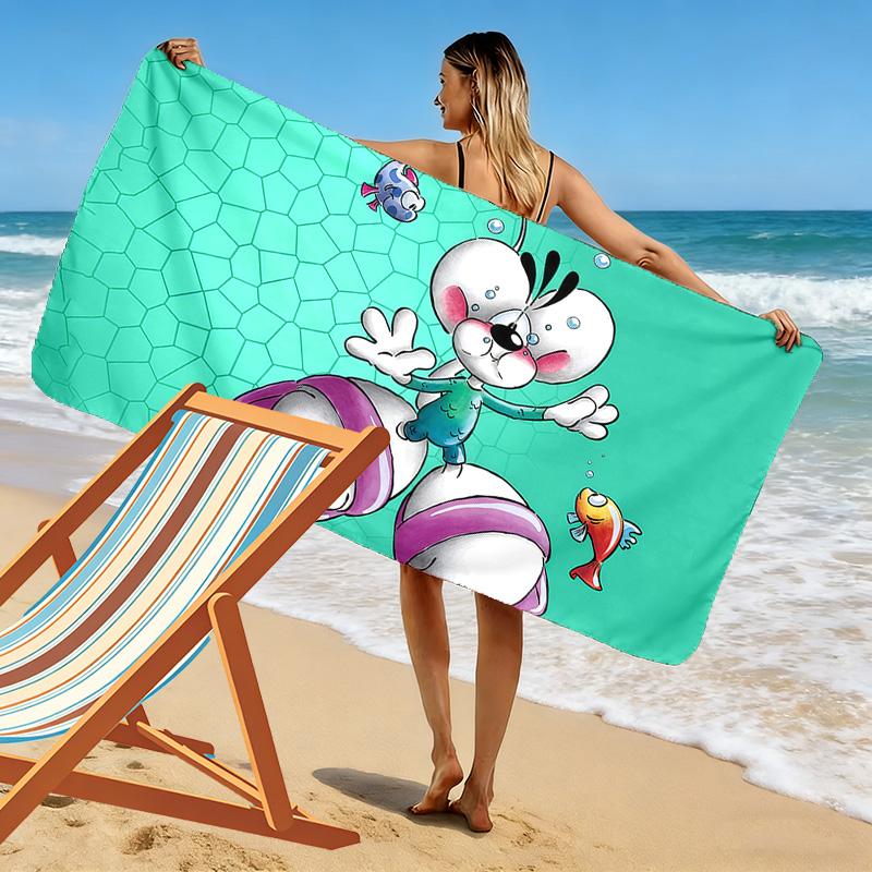 Diddl Print Beach Towel, Large Soft Quick Dry Towel for Beach Camping Swimming
