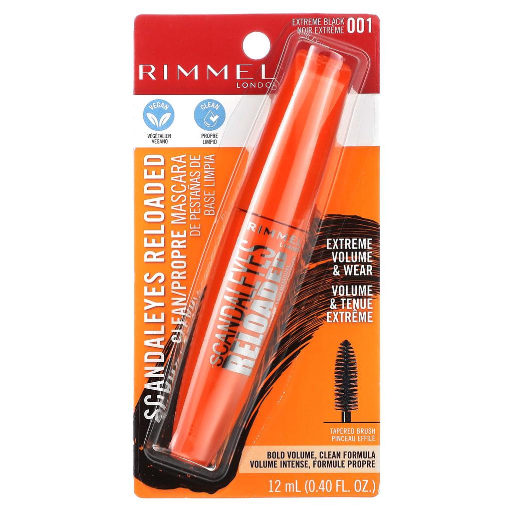 Rimmel London Scandaleyes, Reloaded Mascara, 001 Extreme Black, 113 ml (12 ml)