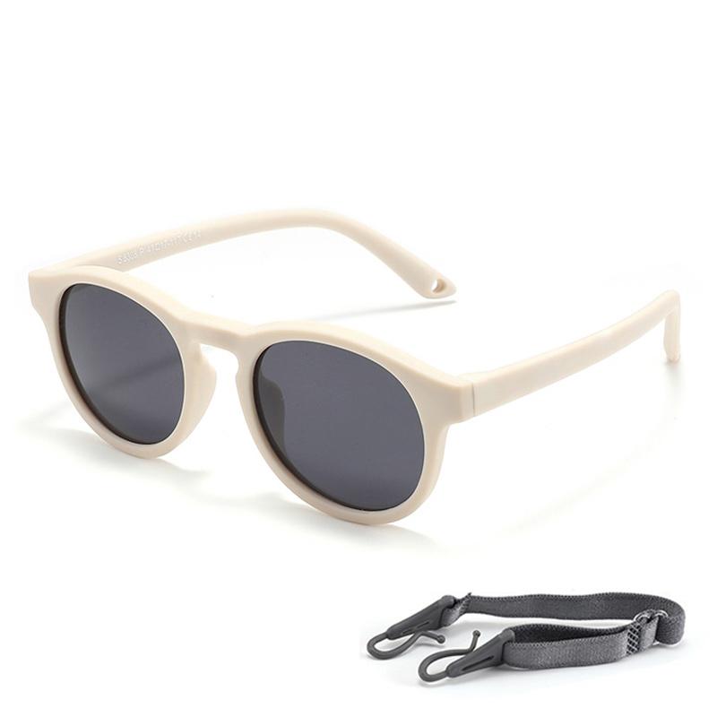 Small Round Polarized Kids Sunglasses Baby Sunglasses with Strap Flexible UV400 Polarized Infant Sunglasses for Ages 0-3 Years