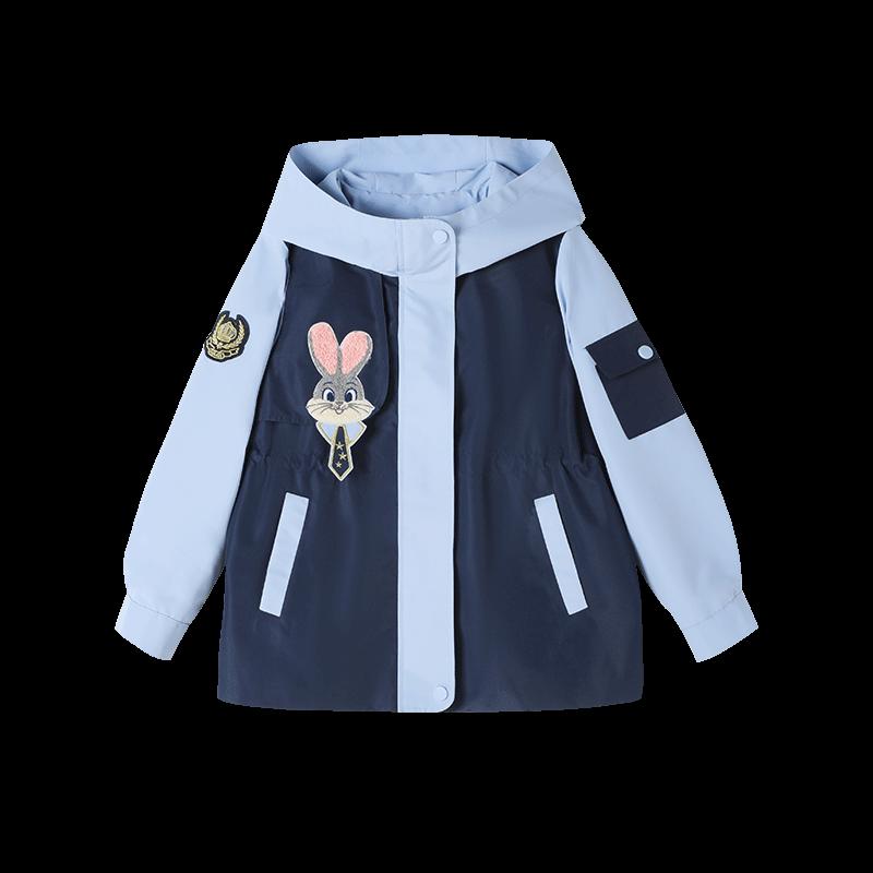 Girls' Autumn Hooded Windbreaker Jacket