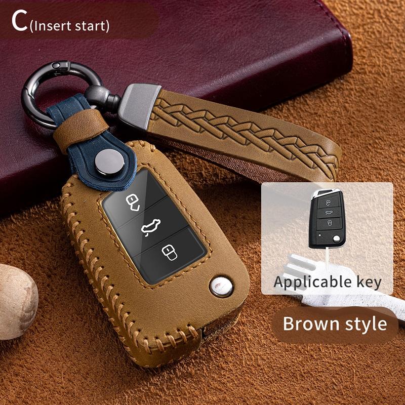 Fashion Car Key Case Full Cover Fob For Vw Volkswagen Golf 7 Mk7 Tiguan Mk2 For Seat Ateca Leon Fr 2 Ibiza For Skoda Octavia