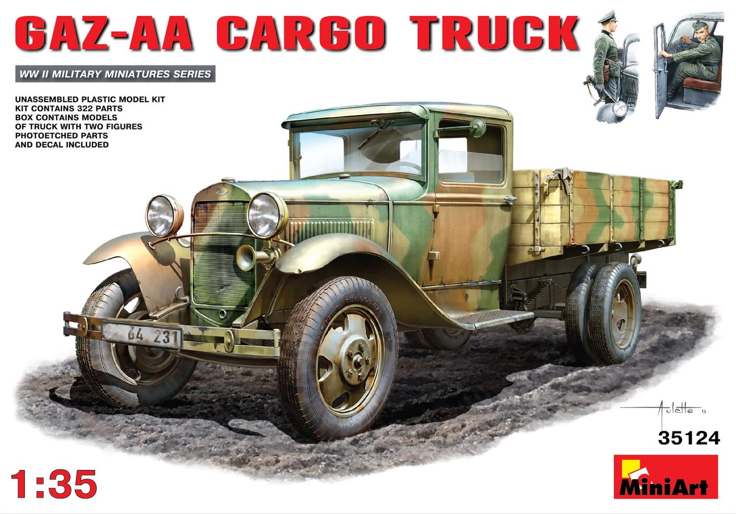 

Miniart Cargo Truck MA35124 Plastic Model 1/35 GAZ-AA