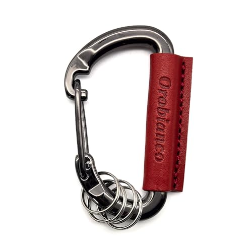 Карабин-брелок Orobianco, Черный x Красный, ORKY-004, Оригинальный брелок Orobianco